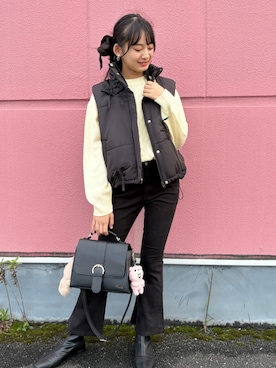 「アイテム（キーケース/キーアクセサリー）」を使った、PINK-latteさん（キッズ・151cm）の秋コーディネート