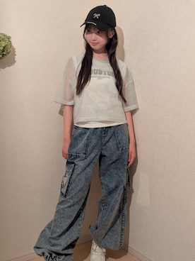 「アイテム（セットアップ）」を使った、PINK-latteさん（キッズ・151cm）の夏コーディネート