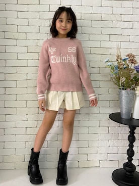 「アイテム（ブーツ）」を使った、PINK-latteさん（キッズ・138cm）の秋コーディネート