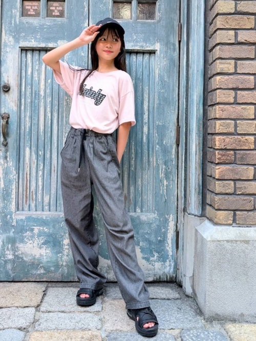 chacoco34☆新品 ピンクラテ☆ストレッチイ－ジ－パンツ 140
