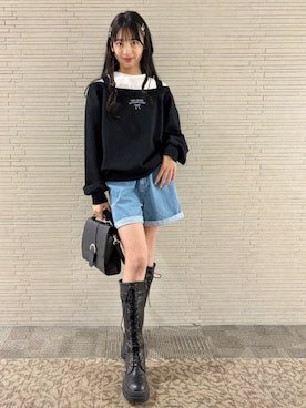 「アイテム（バックパック/リュック）」を使った、PINK-latteさん（キッズ・151cm）の秋コーディネート