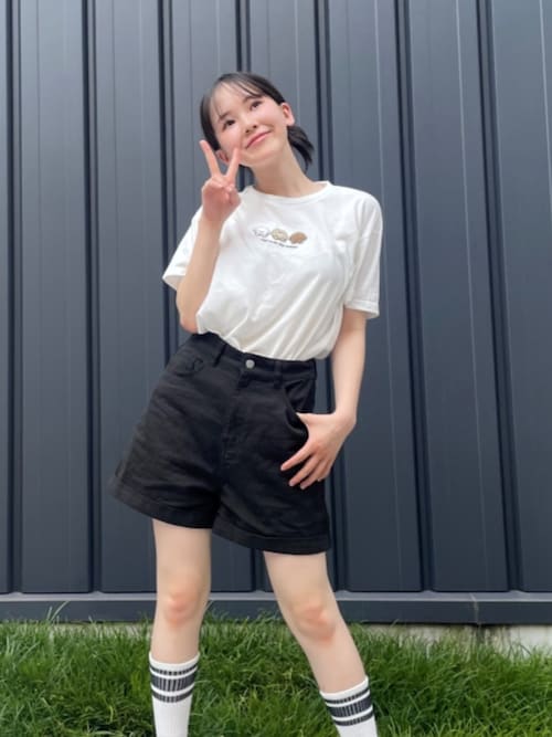 ベルト付きショートパンツ