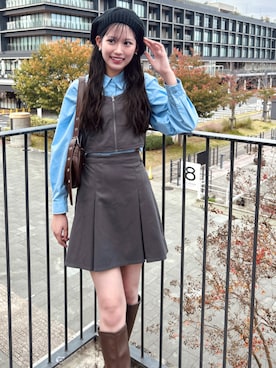 「アイテム（セットアップ）」を使った、PINK-latteさん（キッズ・160cm）の秋コーディネート