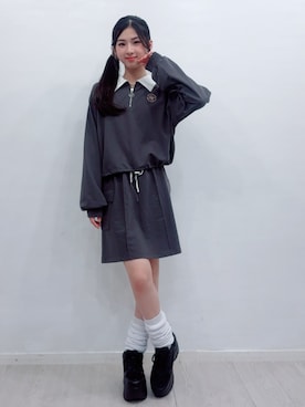 「アイテム（セットアップ）」を使った、PINK-latteさん（キッズ・152cm）の秋コーディネート