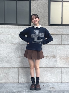 「アイテム（ソックス/靴下）」を使った、PINK-latteさん（レディース・155cm）の冬コーディネート