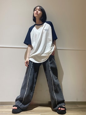「アイテム（チュニック）」を使った、PINK-latteさん（キッズ・155cm）の夏コーディネート
