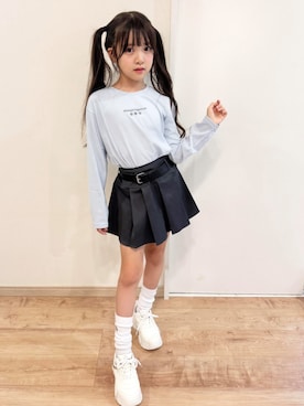 「アイテム（スカート）」を使った、PINK-latteさん（キッズ・134cm）の秋コーディネート