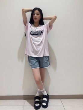 「アイテム（シューズ）」を使った、PINK-latteさん（キッズ・152cm）の夏コーディネート