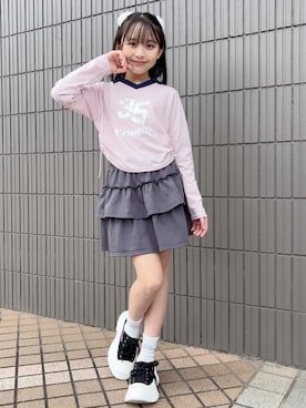 「アイテム（Tシャツ/カットソー）」を使った、PINK-latteさん（キッズ・138cm）の秋コーディネート