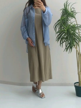 「レギュラー」｜「アイテム（サンダル）」を使った、naruさん（レディース・163cm）の夏コーディネート