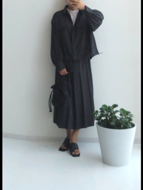 ウール調プリーツスカート（しわになりにくい・洗濯機OK）<大きい