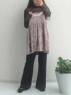 「アイテム（バレエシューズ）」を使った、naruさん（レディース・163cm）の秋コーディネート