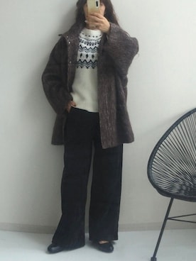 「アイテム（パンプス、グレー系）」を使った、naruさん（レディース・163cm）の秋コーディネート