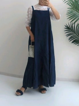 「大きいサイズレディースファッション」｜「アイテム（ワンピース/ドレス）」を使った、naruさん（レディース・163cm）の夏コーディネート