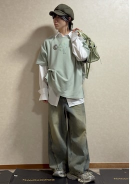 「アイテム（帽子）」を使った、Rin/りん161cmさん（メンズ・161cm）の秋コーディネート