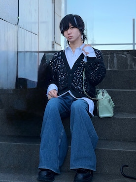 「アイテム（カーディガン/ボレロ）」を使った、Rin/りん161cmさん（メンズ・161cm）の秋コーディネート