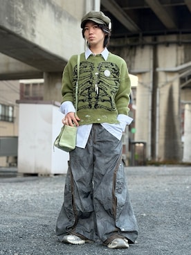 「低身長男子」｜「アイテム（トップス）」を使った、Rin/りん161cmさん（メンズ・161cm）の冬コーディネート