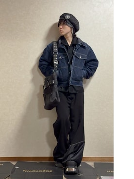 「アイテム（キャスケット）」を使った、Rin/りん161cmさん（メンズ・161cm）の秋コーディネート