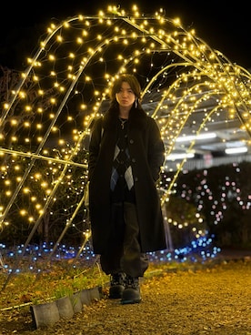 「アイテム（ステンカラーコート）」を使った、Rin/りん161cmさん（メンズ・161cm）の冬コーディネート