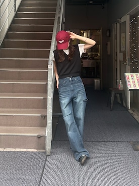 「ベストコーデ」｜「アイテム（キャップ）」を使った、yukaさん（レディース・166cm）の夏コーディネート