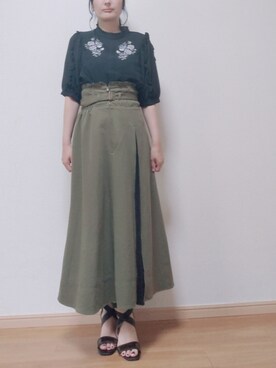 「axes femme（アクシーズファム）のアイテム（サンダル）」を使った、黒猫🐈‍⬛さん（レディース・158cm）の夏コーディネート