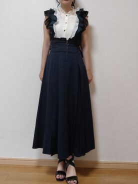 「axes femme（アクシーズファム）のアイテム（サンダル）」を使った、黒猫🐈‍⬛さん（レディース・158cm）の夏コーディネート