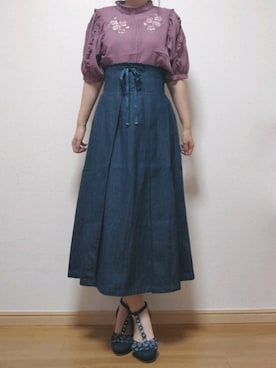 「axes femme POETIQUE（アクシーズファムポエティック）のアイテム（シューズ）」を使った、黒猫🐈‍⬛さん（レディース・158cm）の夏コーディネート