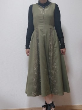 「axes femme（アクシーズファム）のアイテム（ジャンパースカート）」を使った、黒猫🐈‍⬛さん（レディース・158cm）の夏コーディネート