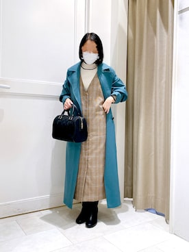 「Te chichi（テチチ）のアイテム（ステンカラーコート）」を使った、813さん（レディース・149cm）の秋コーディネート