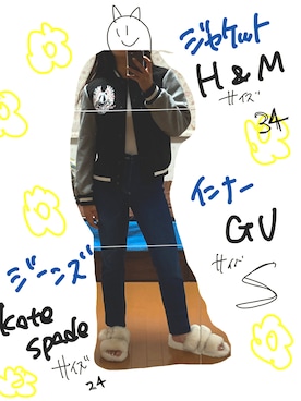 「H&M（エイチ・アンド・エム）のアイテム（スタジャン）」を使った、24K🫣さん（レディース・163cm）の秋コーディネート
