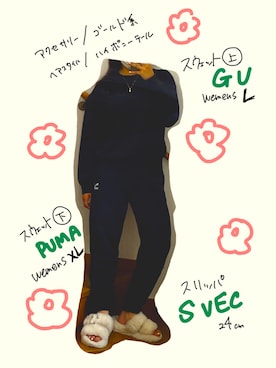 「PUMA」｜「アイテム（スウェットパンツ）」を使った、24K🫣さん（レディース・163cm）の秋コーディネート