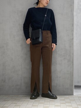 「レザーブーツ」｜「アイテム（アクセサリー）」を使った、um_hhさん（レディース・161cm）の春コーディネート
