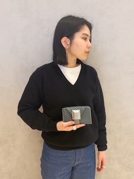 「ダークグリーン」｜「アイテム（財布/小物）」を使った、um_hhさん（レディース・161cm）の冬コーディネート