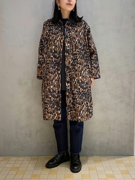 「ヒロコハヤシ」｜「アイテム（ステンカラーコート）」を使った、um_hhさん（レディース・161cm）の秋コーディネート