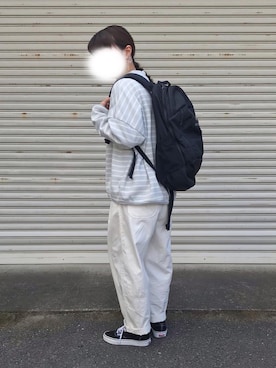 「Samansa Mos2 blue」｜「アイテム（スウェット）」を使った、みやもとさん（レディース・157cm）の冬コーディネート