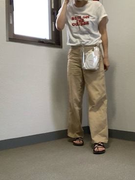 「Ungrid（アングリッド）のロゴ発砲プリントTee（Tシャツ/カットソー）」を使った、ANNさん（レディース・168cm）の夏コーディネート