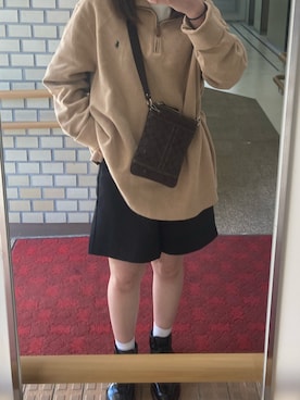 「Onitsuka Tiger（オニツカタイガー）のアイテム（ブーツ）」を使った、蘭那さん（レディース・162cm）の冬コーディネート