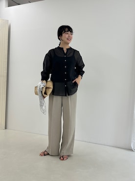 「シアーシャツ」｜nol takitaさん（レディース・160cm）の秋コーディネート