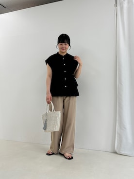 「MICO COULIER（ミコクリエ）のアイテム」を使った、nol takitaさん（レディース・159cm）の春コーディネート