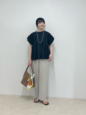 「MICO COULIER（ミコクリエ）のアイテム」を使った、nol takitaさん（レディース・159cm）の春コーディネート