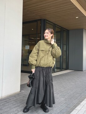 「CIAOPANIC TYPY（チャオパニックティピー）のアイテム（ミリタリージャケット）」を使った、yumeさん（レディース・162cm）の夏コーディネート