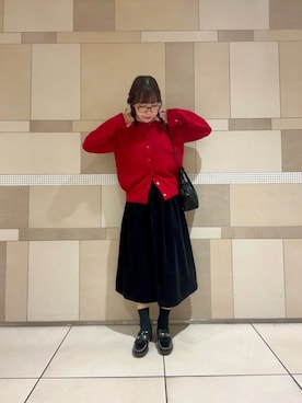 「HARUTA（ハルタ）の『別注』HARUTA×DOORS　キルトローファー（ローファー）」を使った、yuina777さん（レディース・163cm）の秋コーディネート