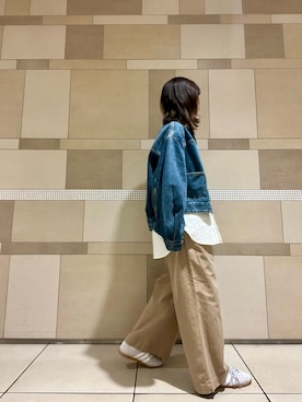 「FORK&SPOON（フォークアンドスプーン）のFORK&SPOON　バンドカラーダブルクロスシャツ（シャツ/ブラウス）」を使った、yuina777さん（レディース・163cm）の秋コーディネート