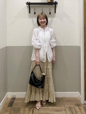 「A part by（アパートバイ）のハートモチーフバッグ（ショルダーバッグ、ブラック系）」を使った、Moekaさん（レディース）の春コーディネート
