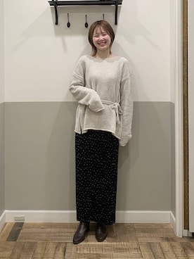 「アイテム（セットアップ）」を使った、Moekaさん（レディース・162cm）の冬コーディネート