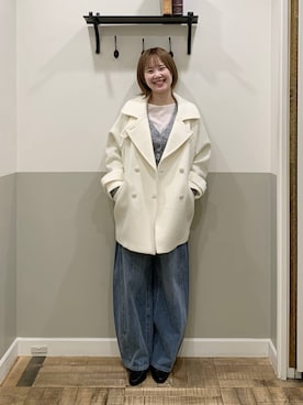 「アイテム（ピーコート）」を使った、Moeka/585さん（レディース・162cm）の秋コーディネート