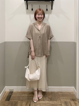 「A part by（アパートバイ）のハートモチーフバッグ（ショルダーバッグ、ホワイト系）」を使った、Moekaさん（レディース）の夏コーディネート