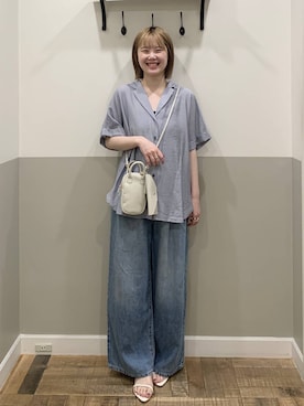 「A part by（アパートバイ）のテンセルデニムパンツ（デニムパンツ、ブルー系）」を使った、Moekaさん（レディース）の夏コーディネート