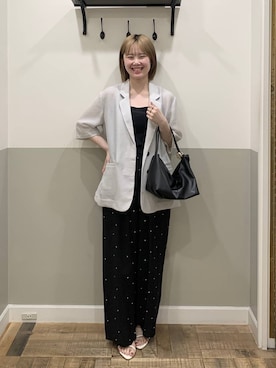 「A part by（アパートバイ）のハートモチーフバッグ（ショルダーバッグ、ブラック系）」を使った、Moekaさん（レディース）の夏コーディネート