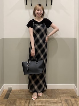 「A part by（アパートバイ）のナローストラップサンダル（サンダル）」を使った、Moekaさん（レディース・162cm）の秋コーディネート